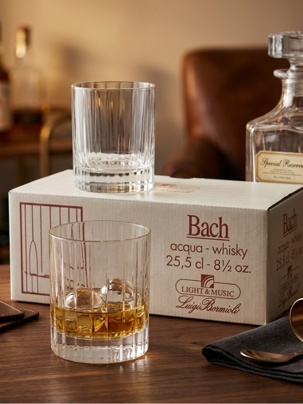 New W/box Luigi Bormioli - Italy, BACH, Double Old Fashioned- Set of 6- 8 1/2 oz